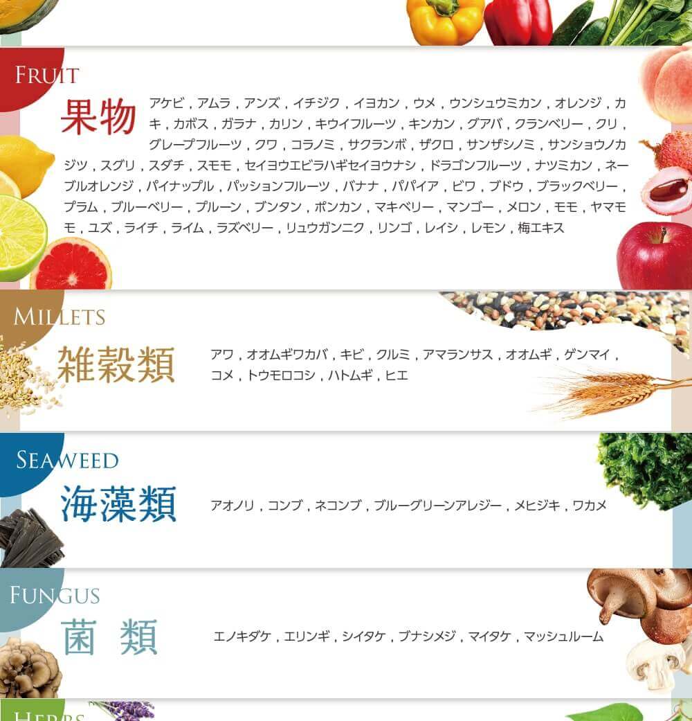 植物発酵エキス310種類表記